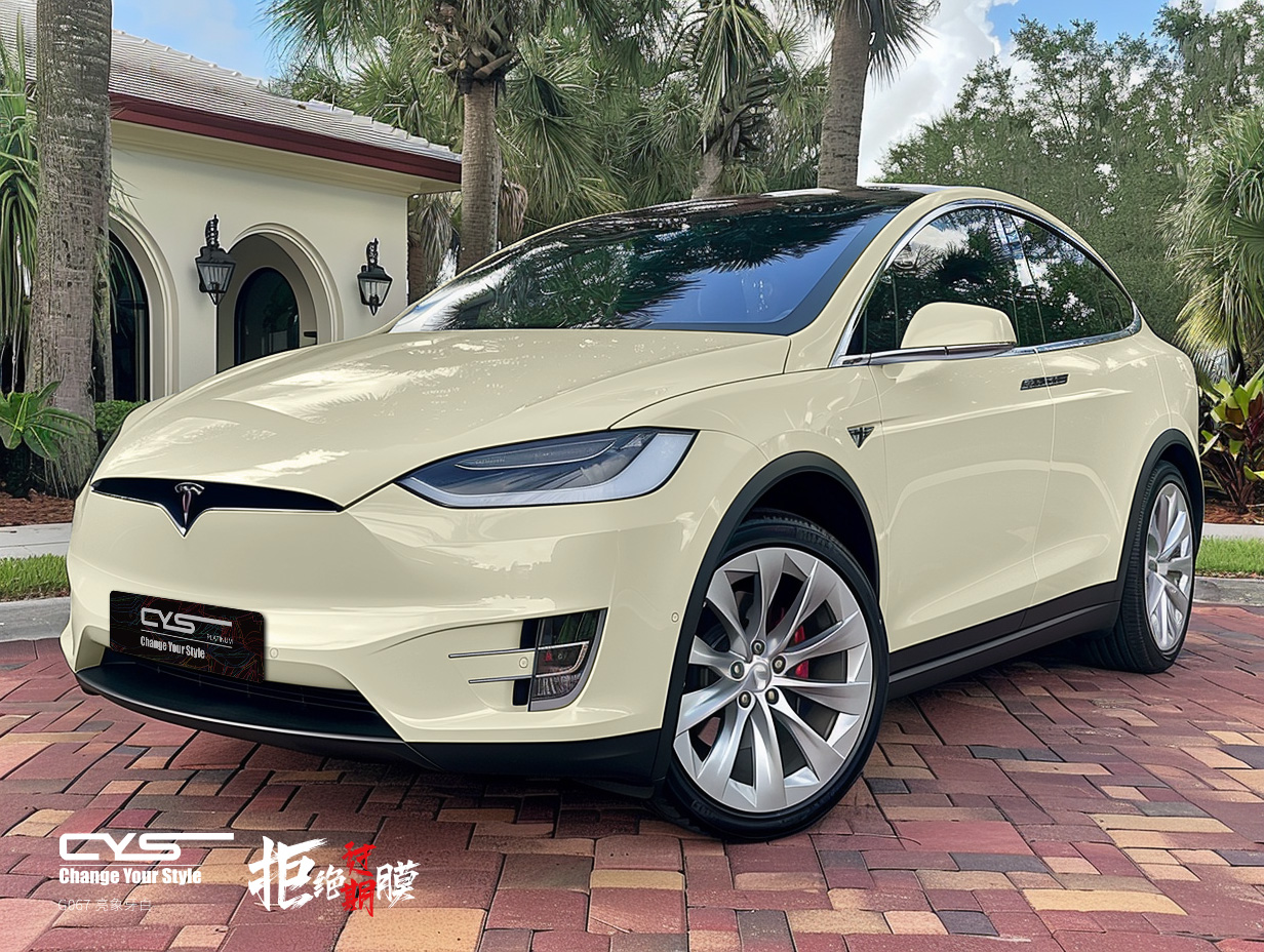 G067 亮象牙白|tesla model x