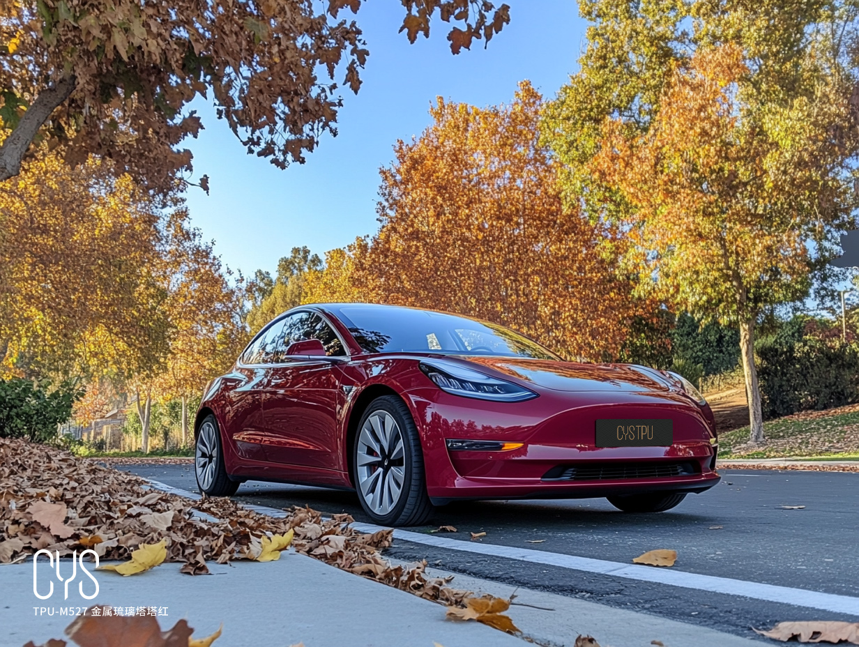 TPU-M527 金属琉璃塔塔红|特斯拉Model 3