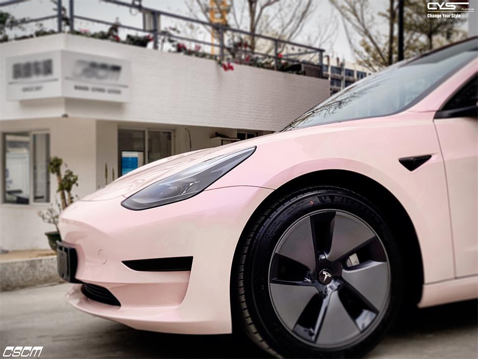 特斯拉model3|梦幻胭脂粉+DR170