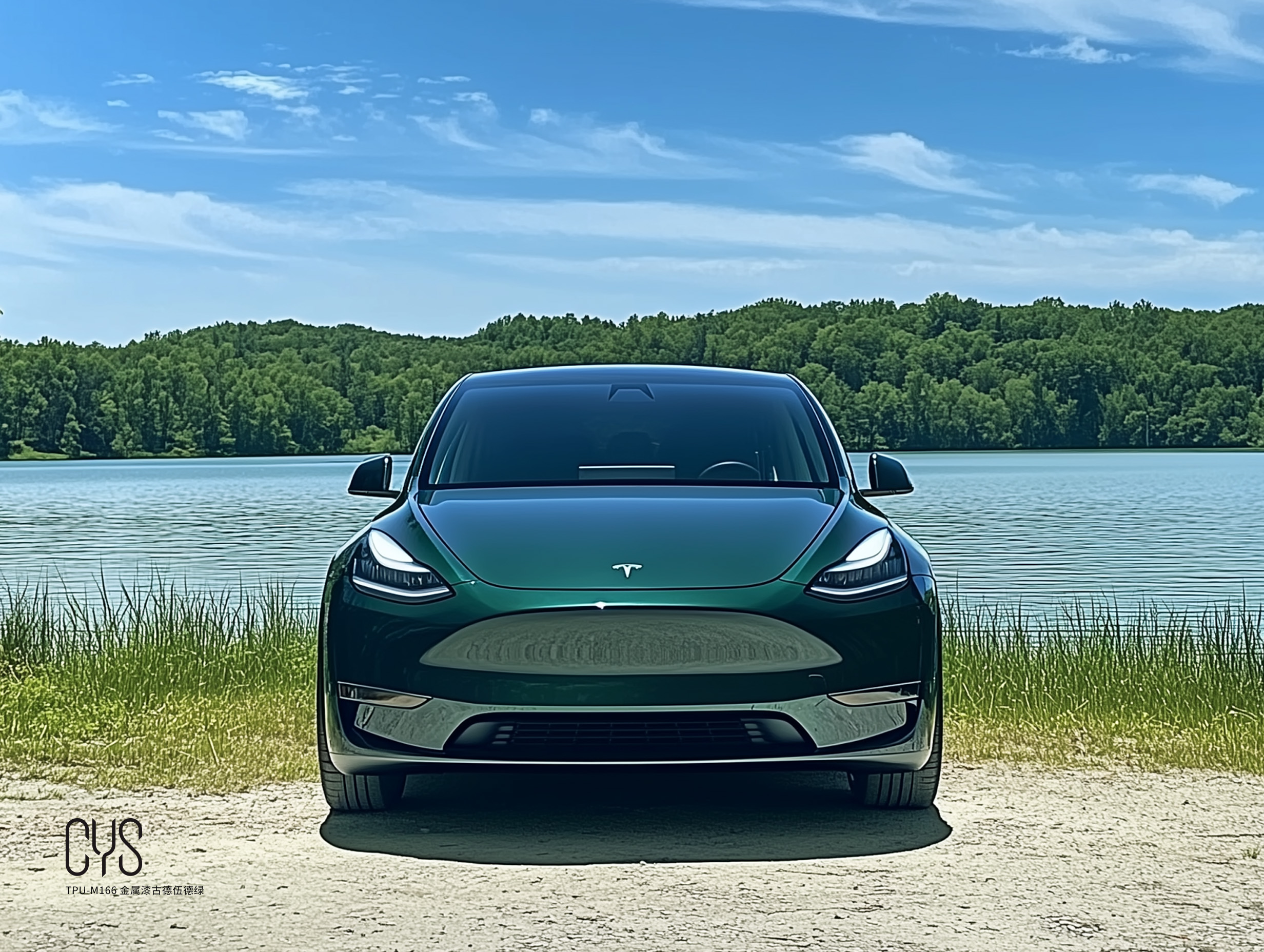 TPU-M166 金属漆古德伍德绿|特斯拉 model y