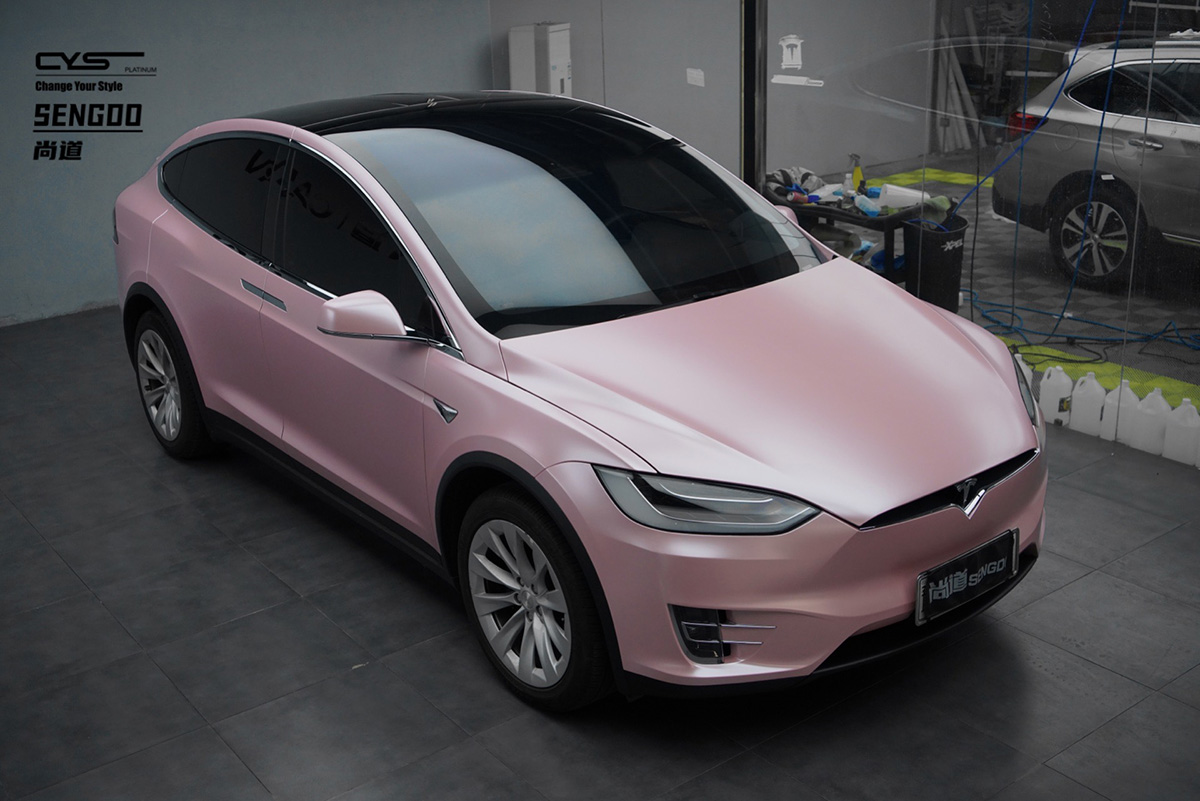 特斯拉 Model X|电光金属樱花粉+PM025