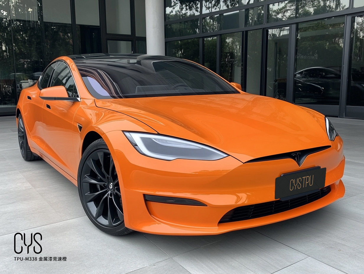 TPU-M338 金属漆竞速橙|特斯拉Model S